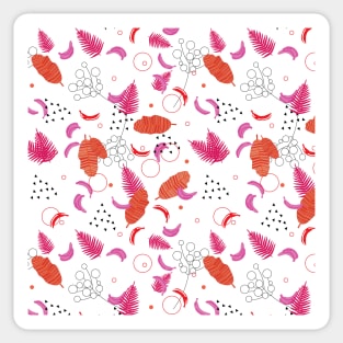 Pink and Red Banana Jungle Print Sticker